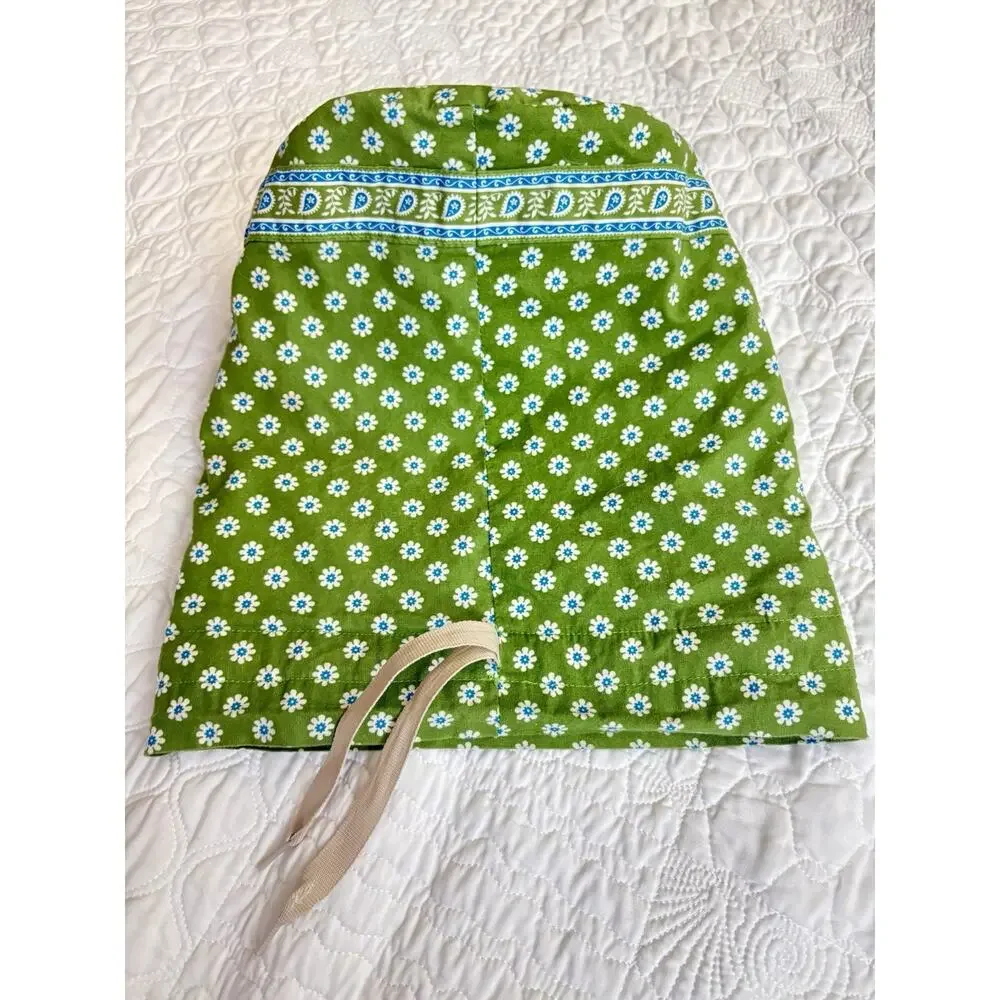 Vera Bradley Apple Green Diddy + Red Provincial Drawstring Wet Bags Set 2